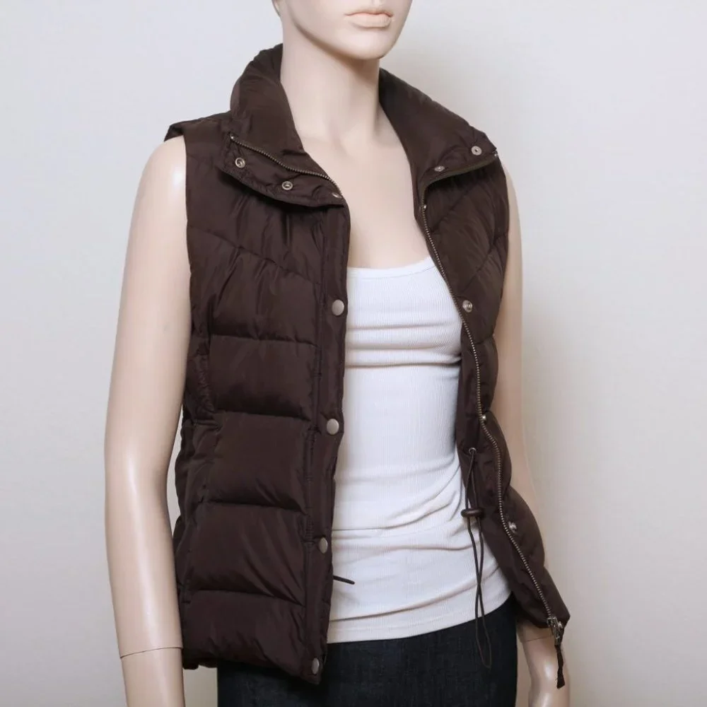 J. Crew Down Puffer Vest Brown Women‎ S